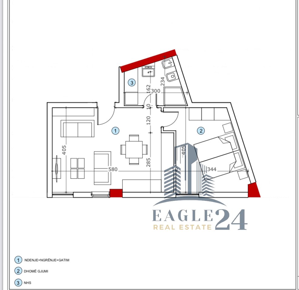 Apartament 1+1 në Shitje në Ali Dem 81200€