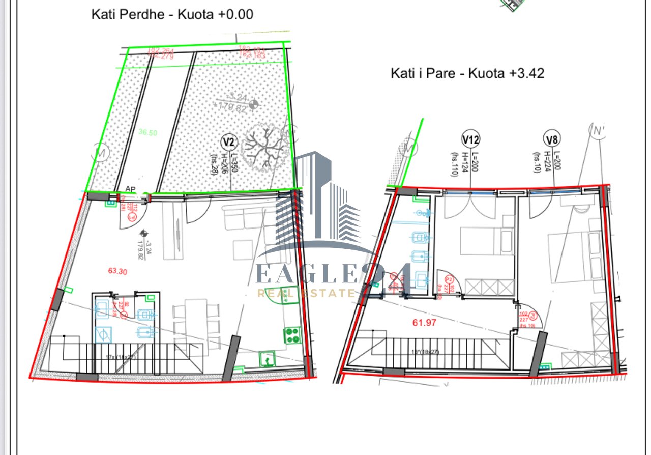 Duplex 2+1+2 in vendita nel complesso residenziale "Kodra e Diellit" a Tirana, 287.500 €