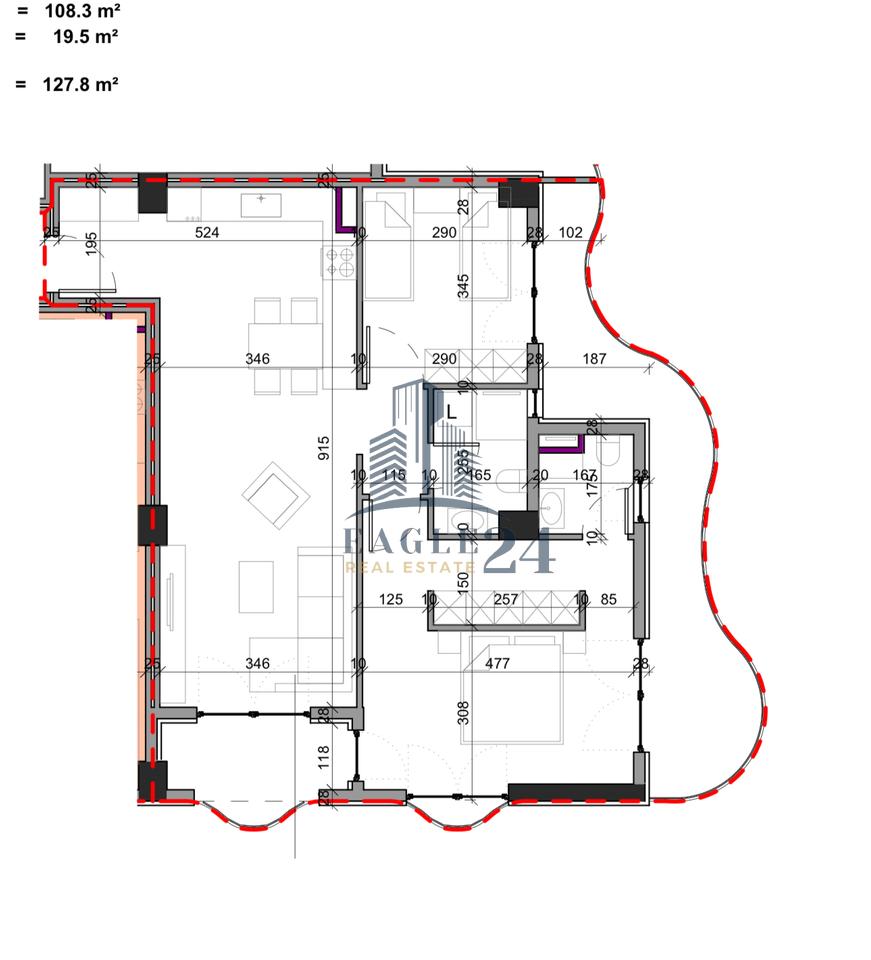 Apartment 2+1+2 for sale at Aluna 2, end of the New Boulevard, Paskuqan 147,000€