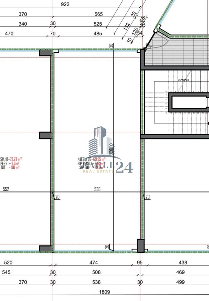 Shop for sale at the end of Paskuqani, Babrru 76.5 m2 at "Daku 2" 176 million Lek