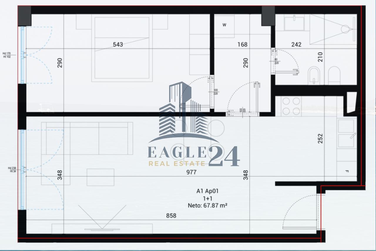 🏝️1+1 Apartment for Sale in Village Square-Santorini 2 🌅Dhërmi 224,000€