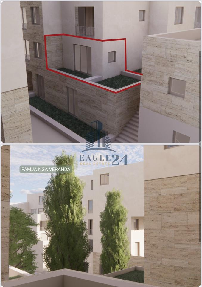 🏝️1+1 Apartment with Veranda for Sale in Village Square-Santorini 2 🌅Dhërmi 254,000€