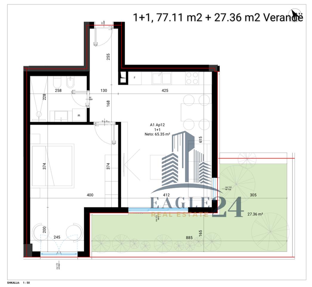 🏝️1+1 Apartment with Veranda for Sale in Village Square-Santorini 2 🌅Dhërmi 254,000€
