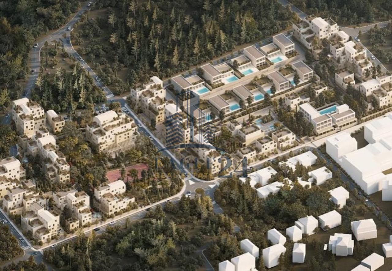 🏝️1+1 Apartment with Yard for Sale in Village Square-Santorini 2 🌅Dhërmi 280,000€