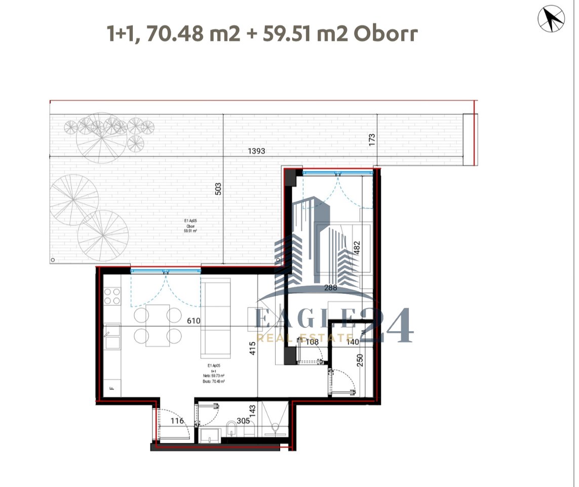 🏝️1+1 Apartment with Yard for Sale in Village Square-Santorini 2 🌅Dhërmi 280,000€