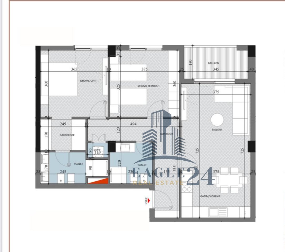 Shitet apartament 2+1+2 + Garderobë tek "Diellon Apartments 2" në zonën e Paskuqanit, Tiranë. 115'870€