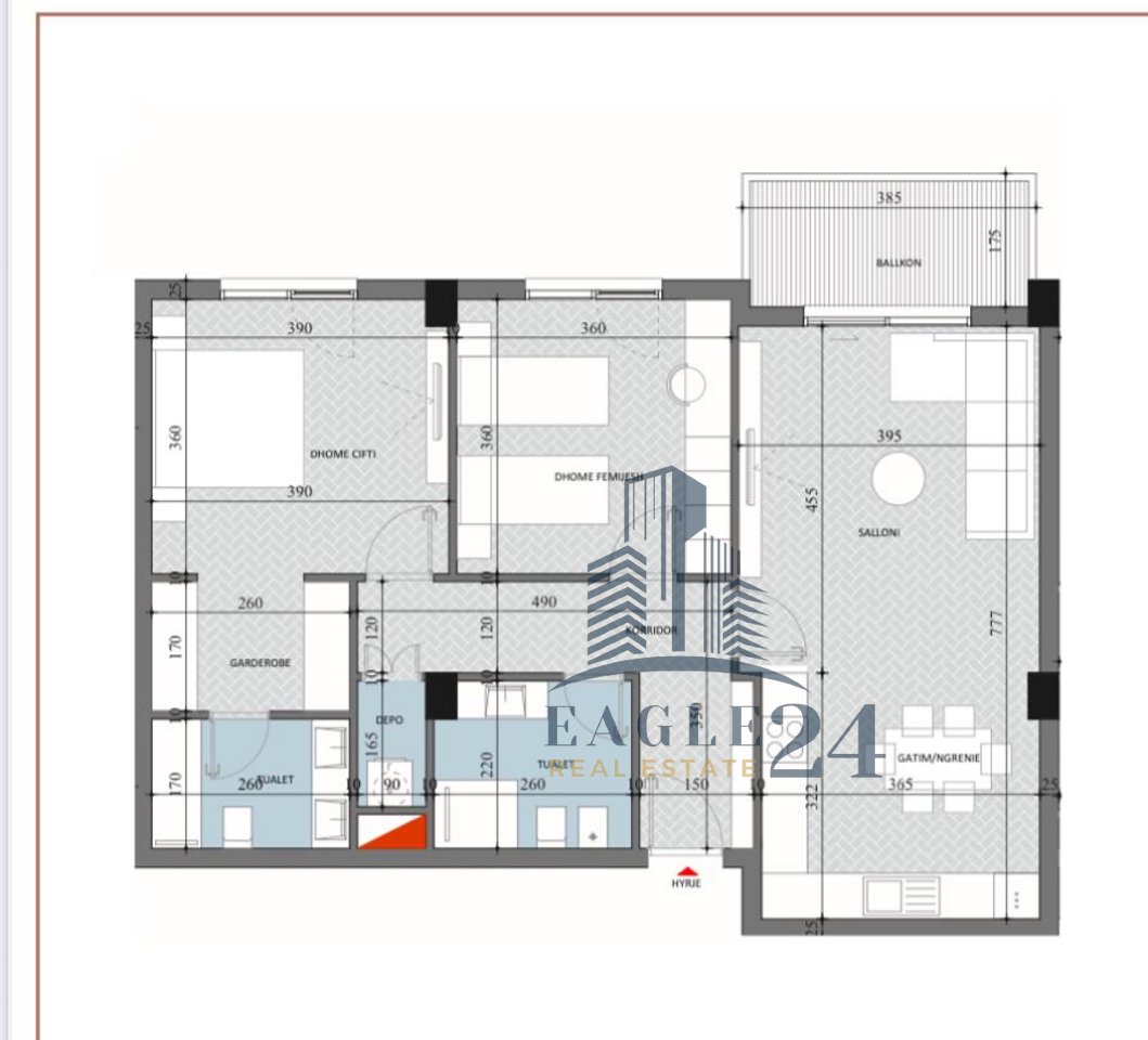 Shitet apartament 2+1+2 + Garderobë+Depo tek "Diellon Apartments 2" në zonën e Paskuqanit, Tiranë. 115'860€