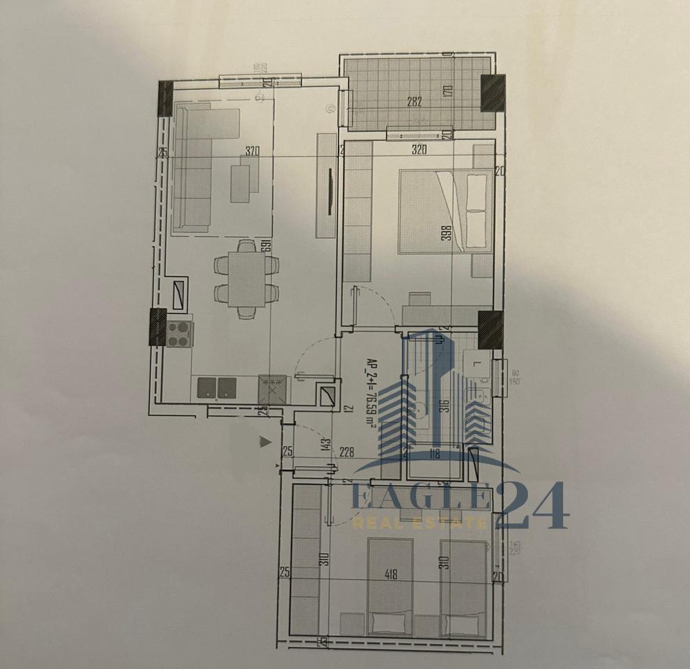Appartamenti 2+1 in vendita a Kamëz, 78.180€ possibilità di pagamento a rate.