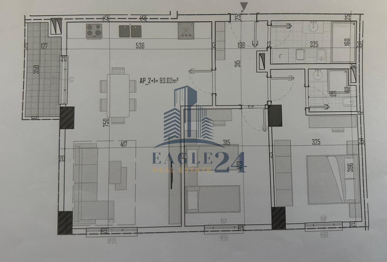 Appartamenti 2+1+2 in vendita a Kamëz, 94.952€ possibilità di pagamento a rate.