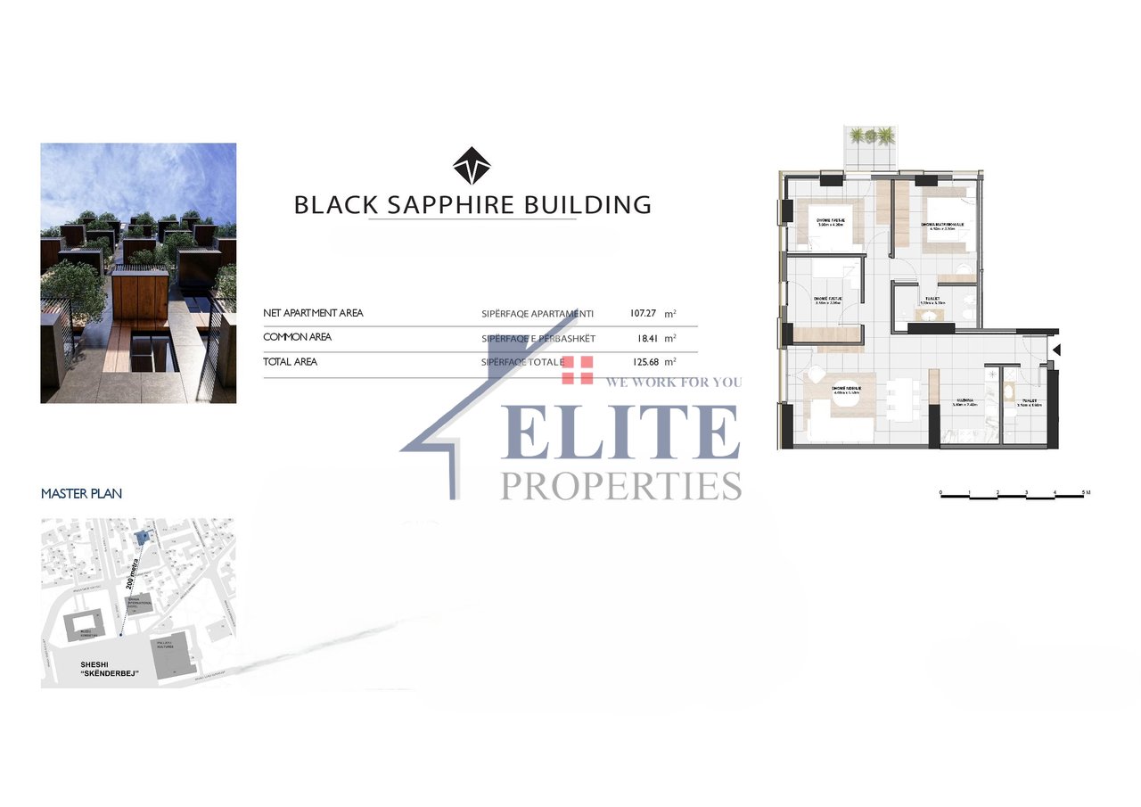 Black Sapphire Building Tirana, apartament 3+1 në shitje