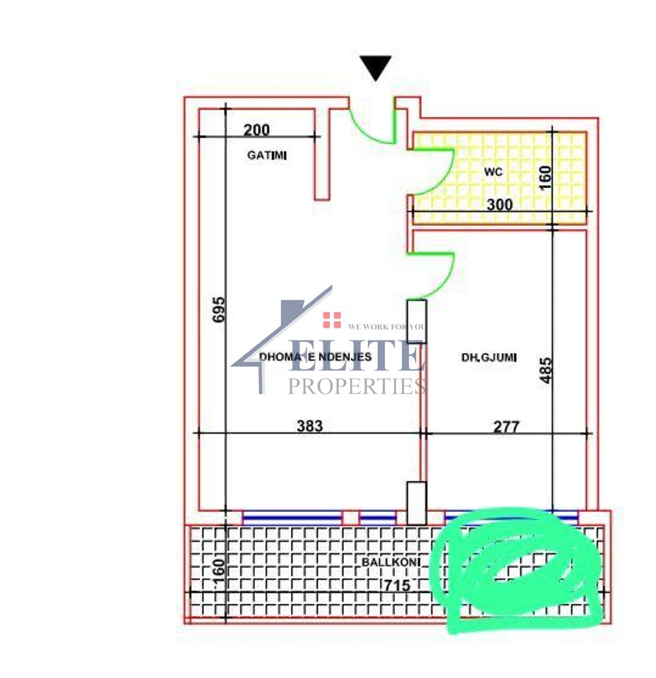 Yzberisht, appartamento 1+1 in vendita