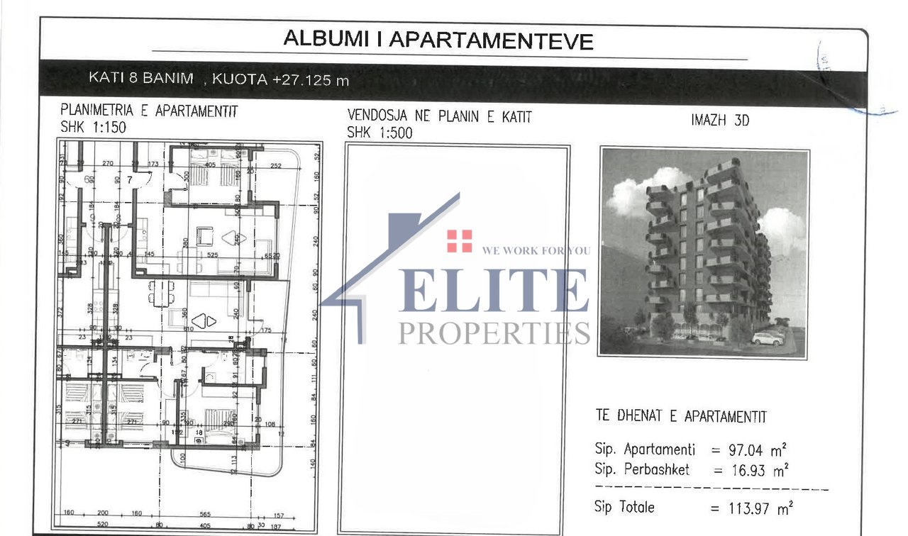 Kamëz, 2+1 apartment for sale