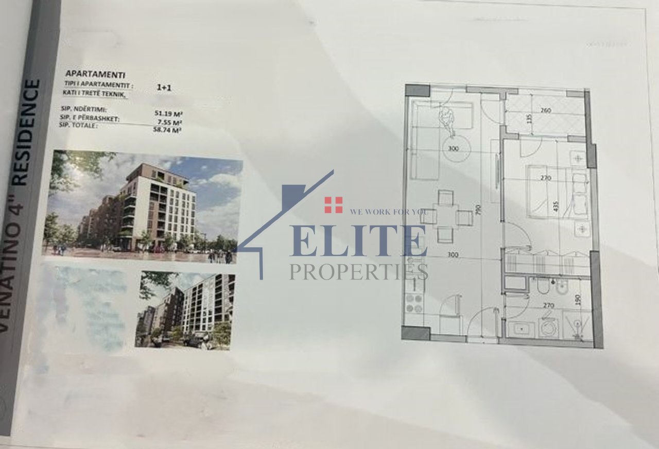 Venatino 4 Residence Kamëz, apartament 1+1 në shitje