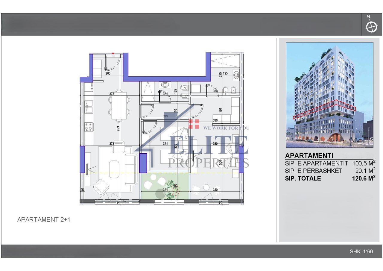 White Tower Komuna e Parisit, two bedroom apartment for sale