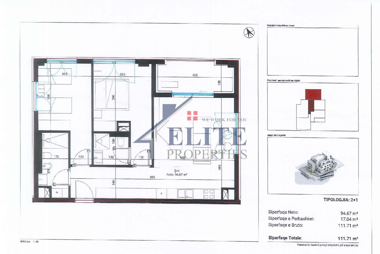 Square Village Dhërmi, apartment 2+1 for sale