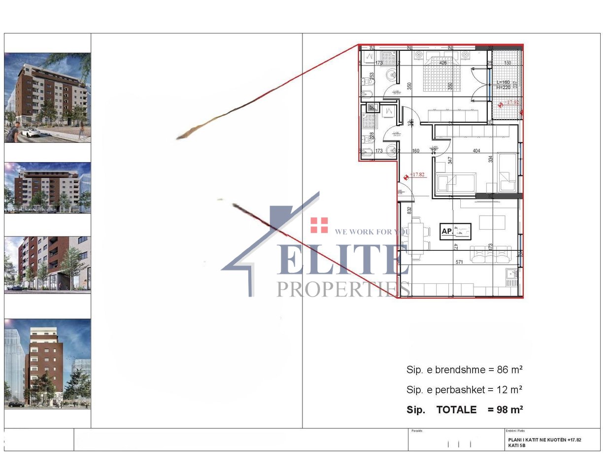 Shkolla e Kuqe, apartament 2+1 në shitje
