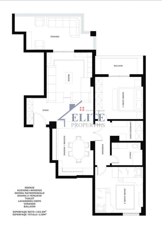Apartment, 2+1 for sale on Teleferiku street