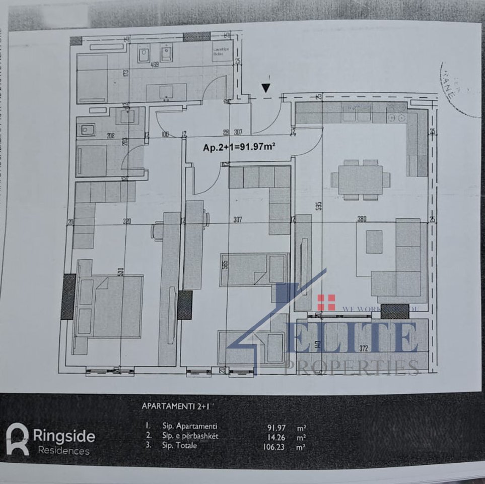 Ringside Residences Paskuqan, apartament 2+1 në shitje