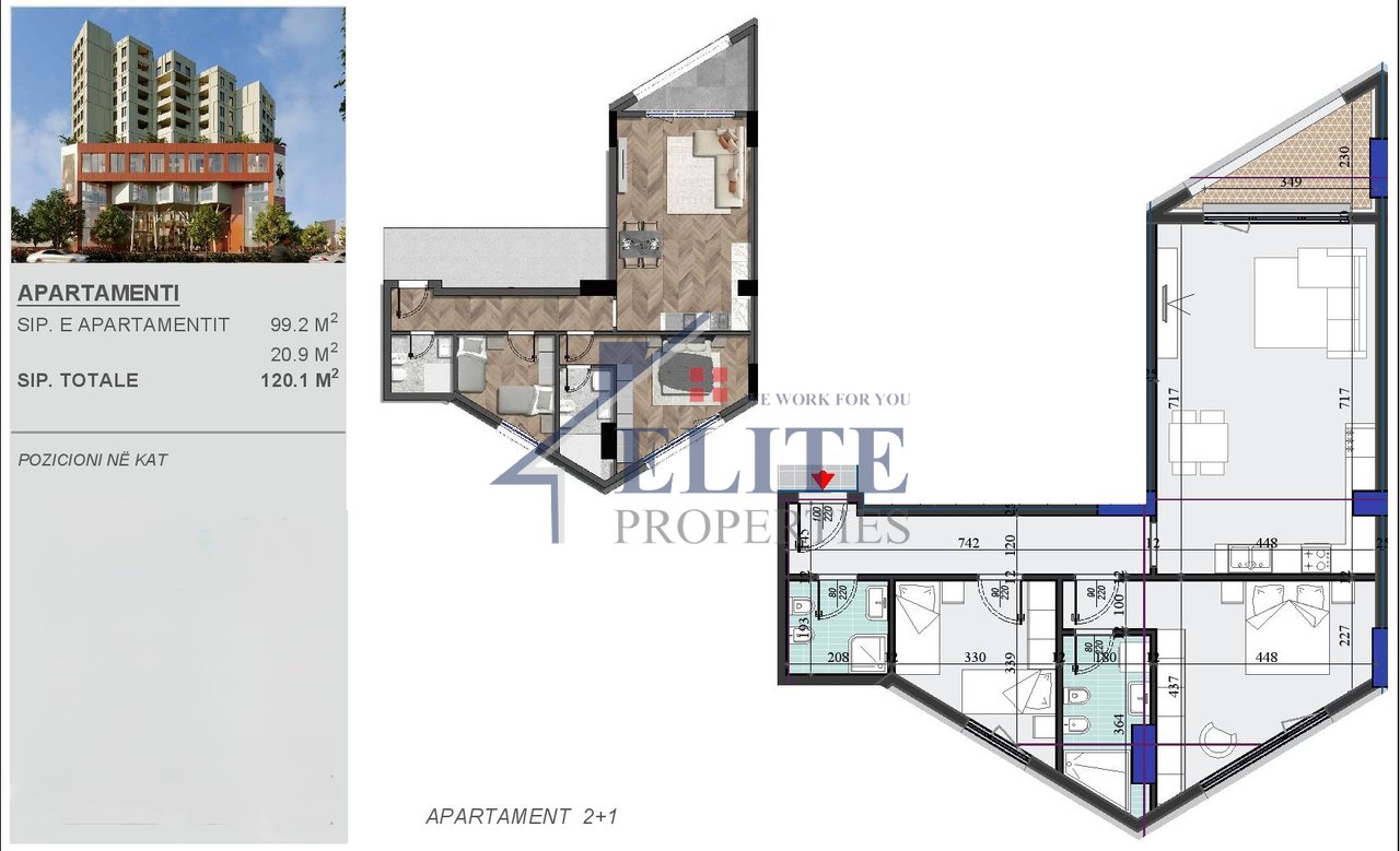 Colonnade Residence, apartament 2+1 në shitje