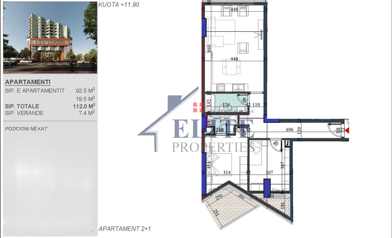 Colonnade Residence, appartamento con due camere da letto in vendita