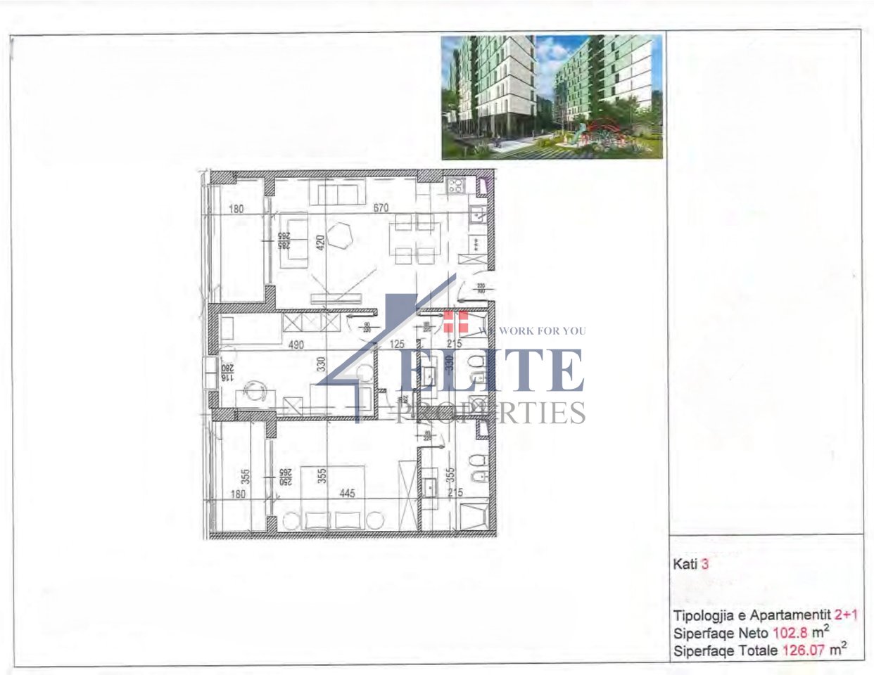 Riverside Residences, apartament 2+1 për shitje