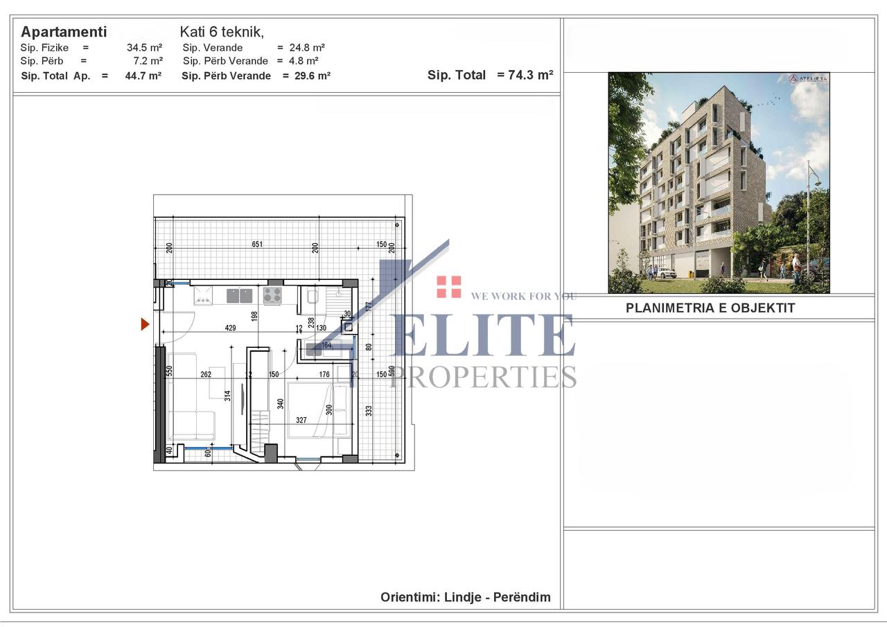Liqeni i Thatë, appartamento con una camera da letto in vendita