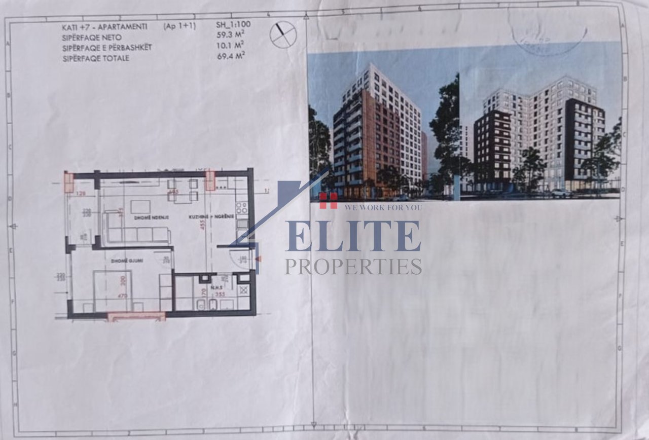 Ish Fusha e Aviacionit, apartament 1+1 në shitje