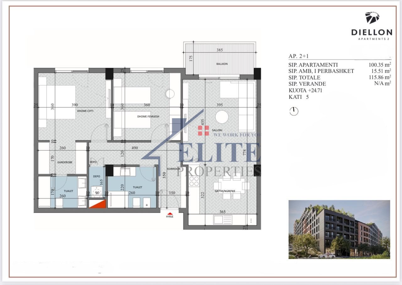 Diellon Apartments 2 Paskuqan, apartamente në shitje