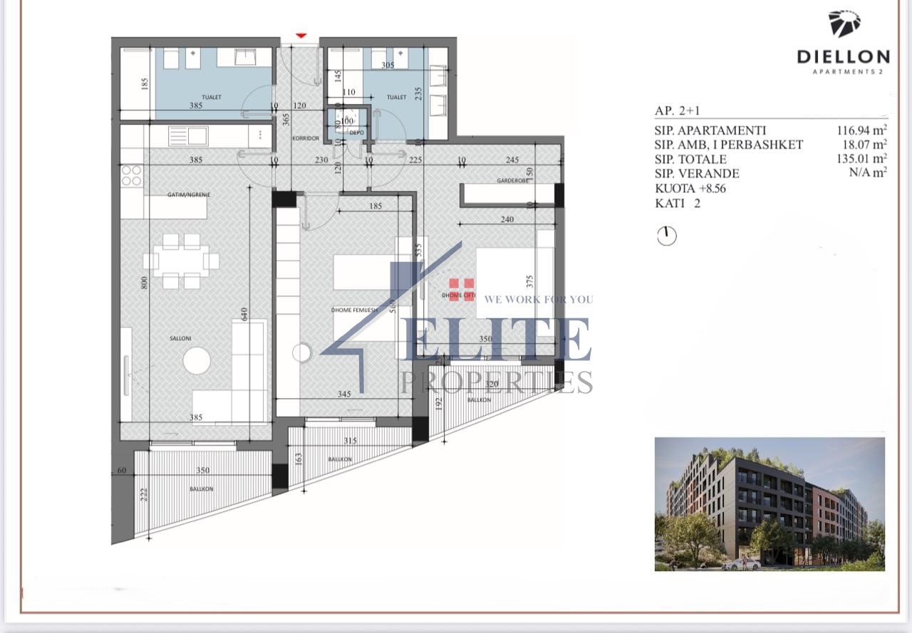 Diellon Apartments 2 Paskuqan, apartamente në shitje