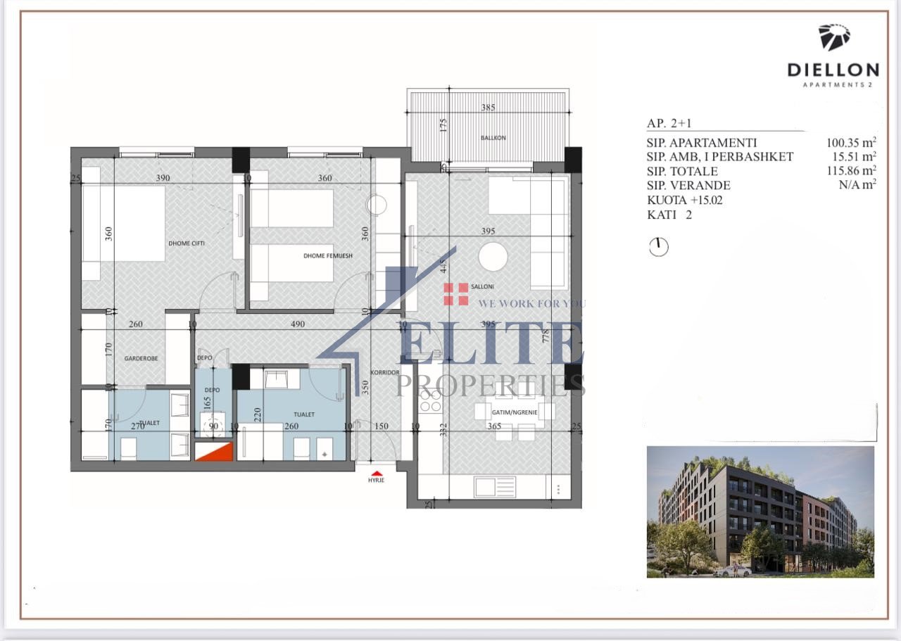 Diellon Apartments 2 Paskuqan, apartamente në shitje