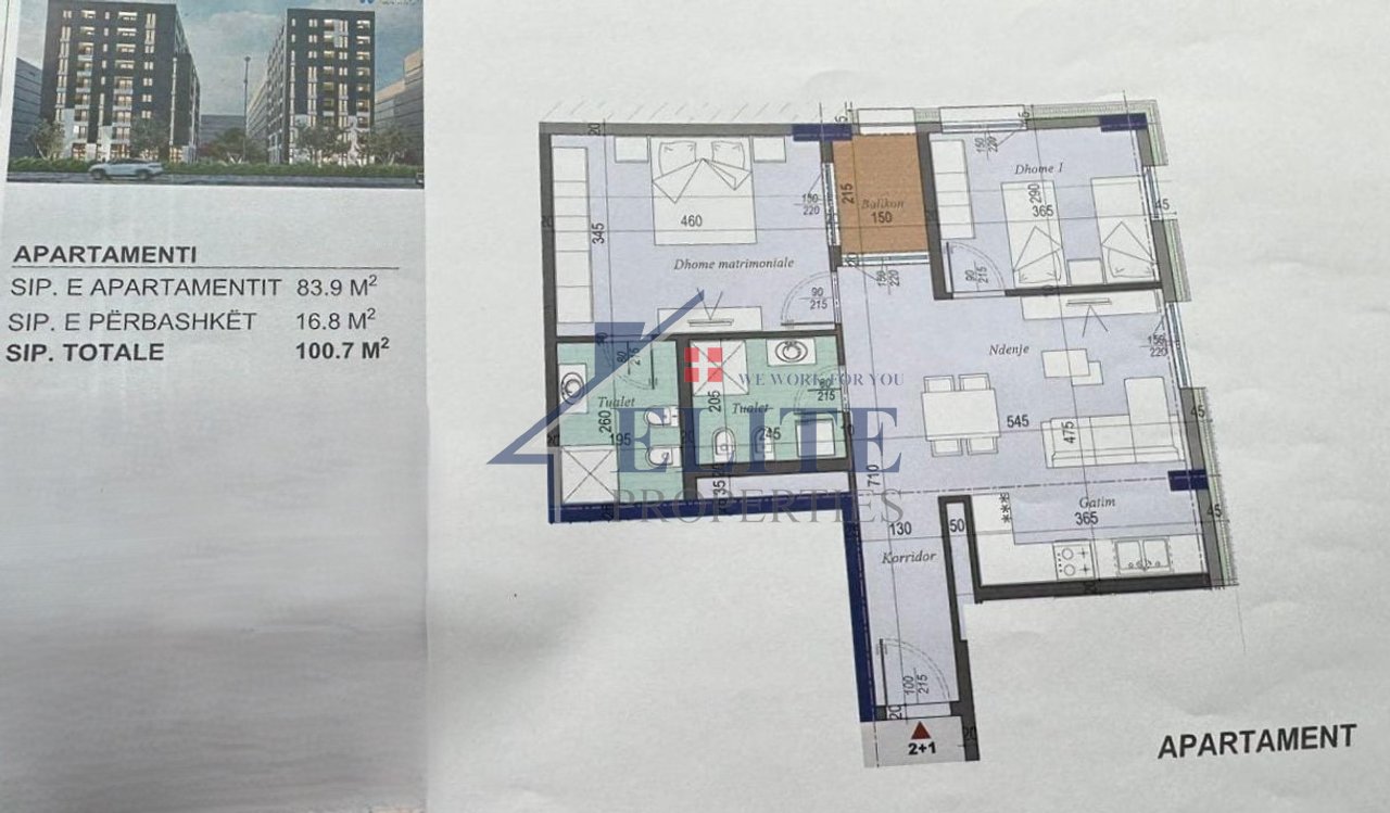 Tirana Entry II, appartamento con due camere da letto in vendita