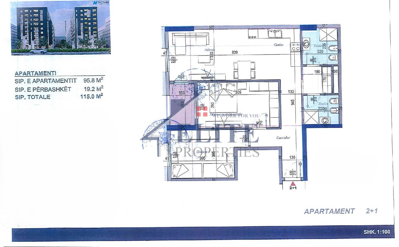 Tirana Entry II, apartament 2+1 për shitje