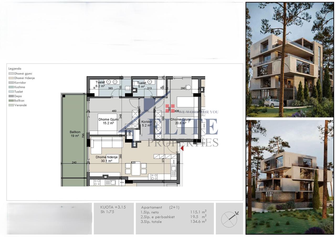 Porto Lalzi, apartament 2+1 në shitje