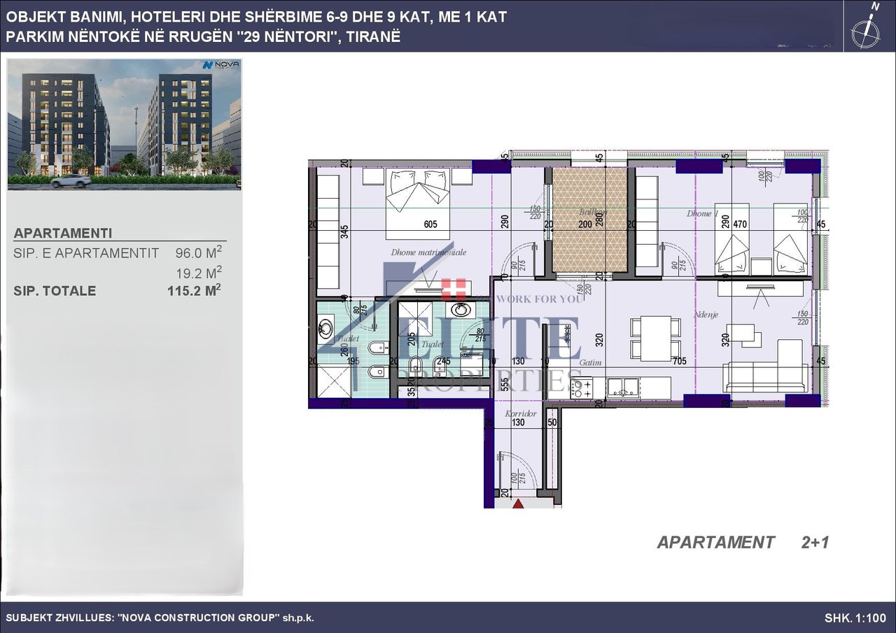 Tirana Entry II, apartment 2+1 for sale