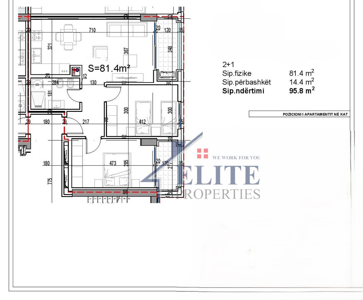 Residenca Poseidon Vlorë, apartament 2+1 në shitje