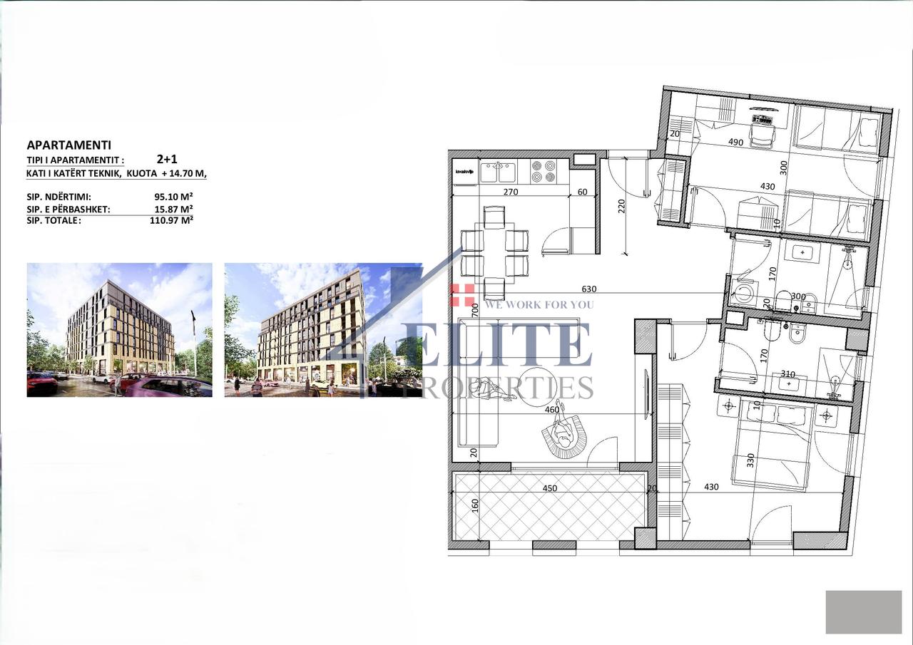 Kamza 2, apartament 2+1 në shitje