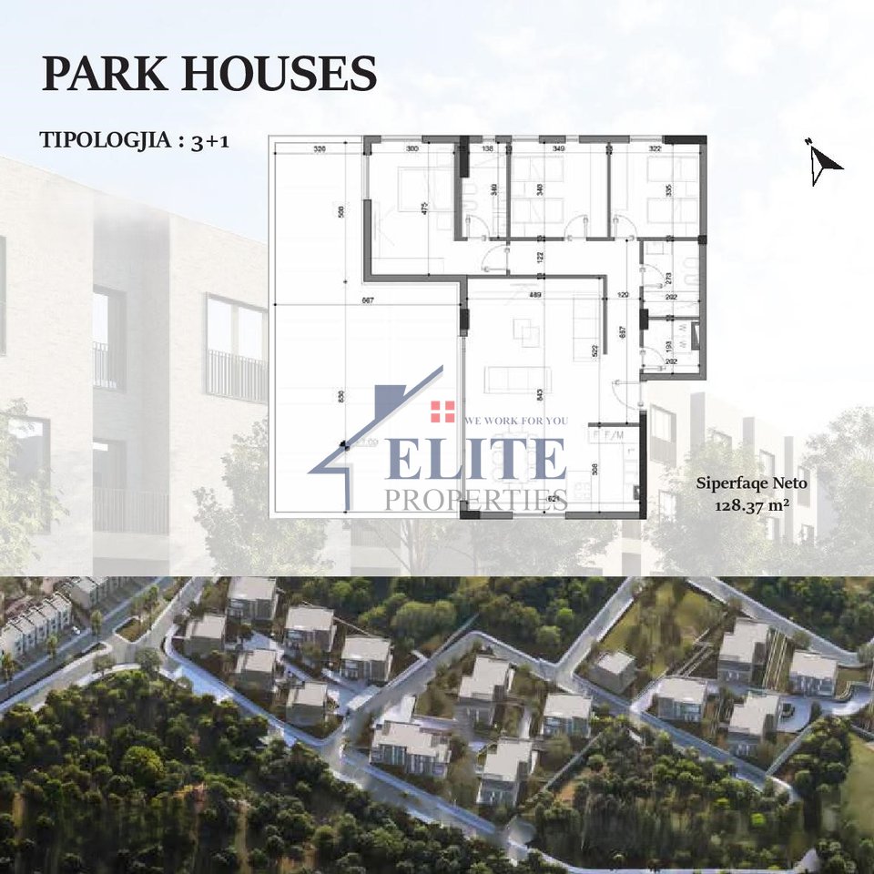 Park Houses Mjull Bathore, 3+1+veranda apartment for sale