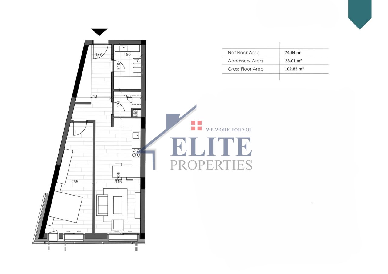 Green Coast Village, apartament 1+1 për shitje