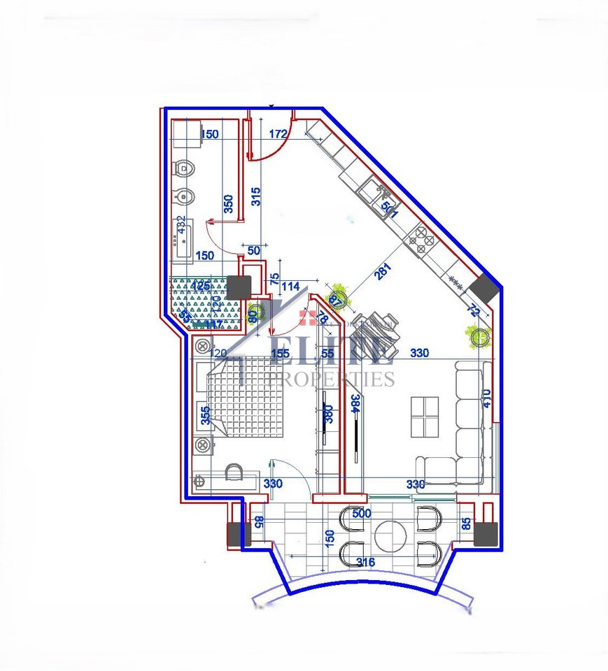 Buzë Lungomares Vlorë, apartament 1+1 në shitje