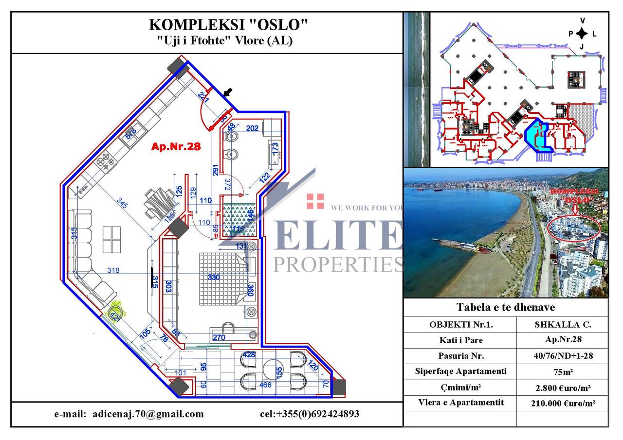 Vlora, one bedroom apartment for sale