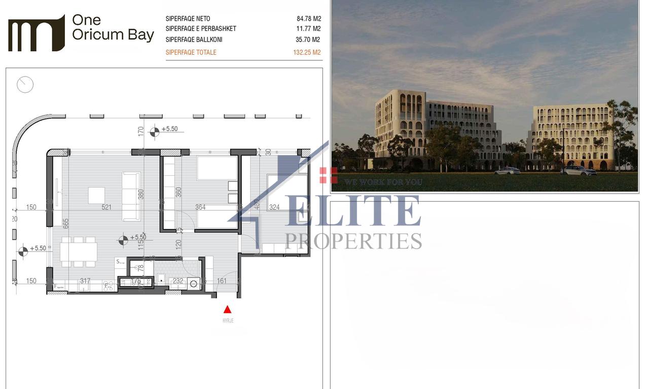 One Orikum Bay, appartamento con due camere da letto in vendita