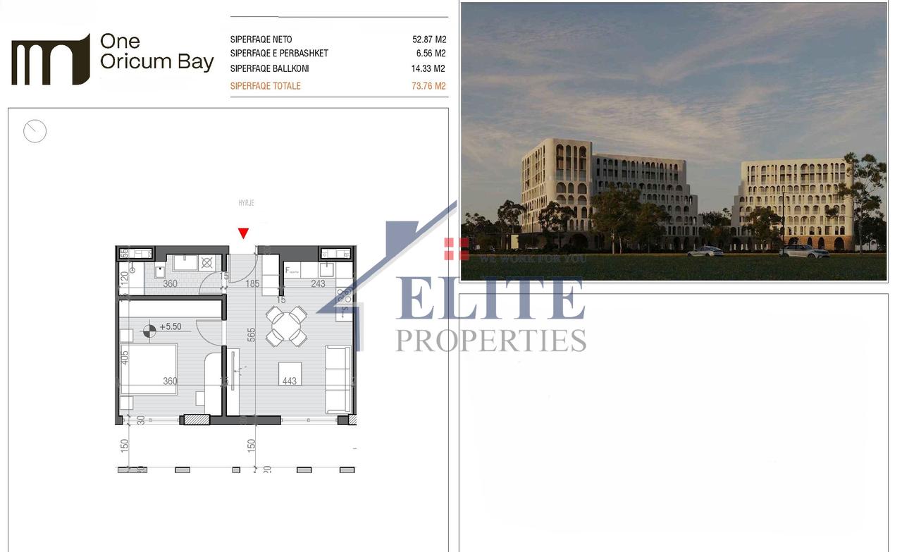 One Orikum Bay, apartament 1+1në shitje