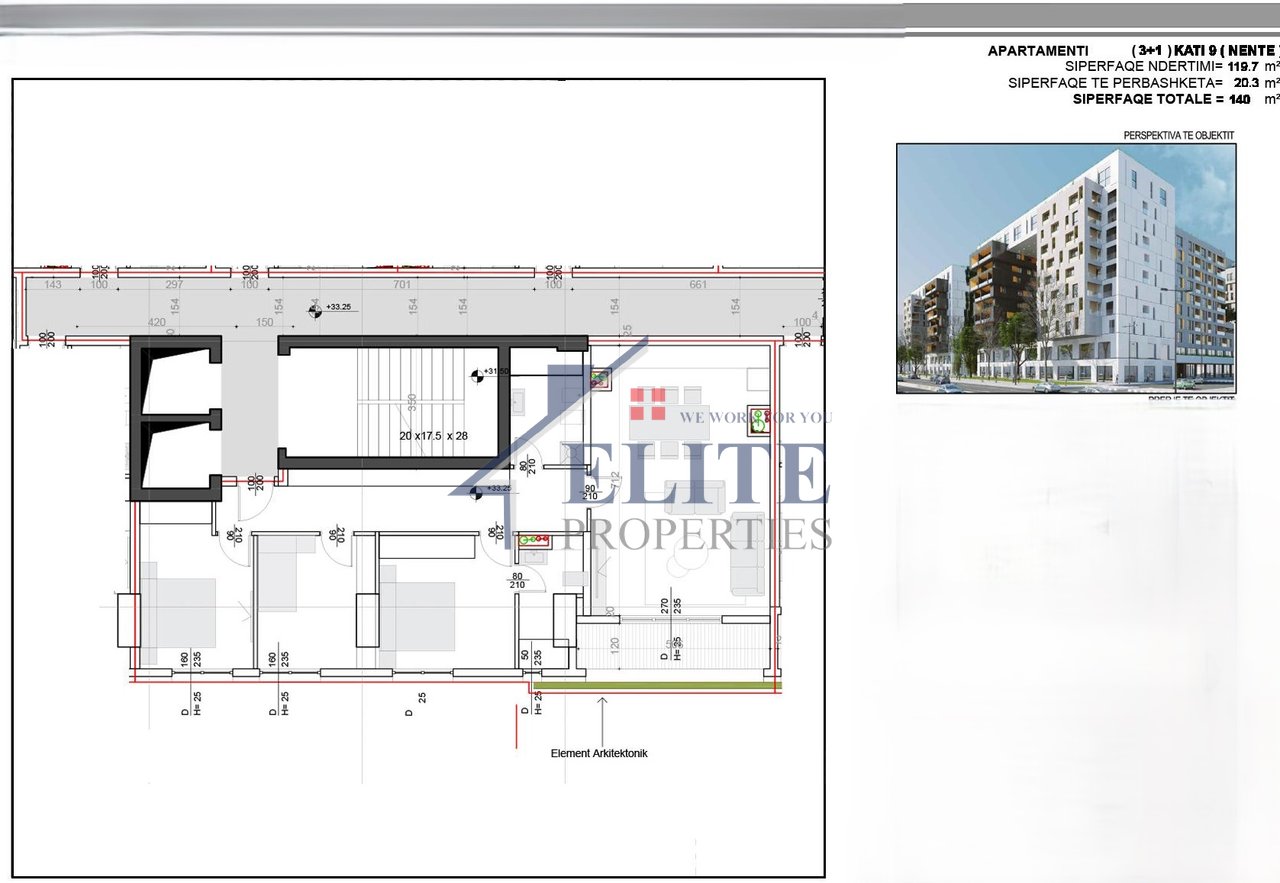 Square 21 Rruga e Kavajës, apartament 3+1 në shitje