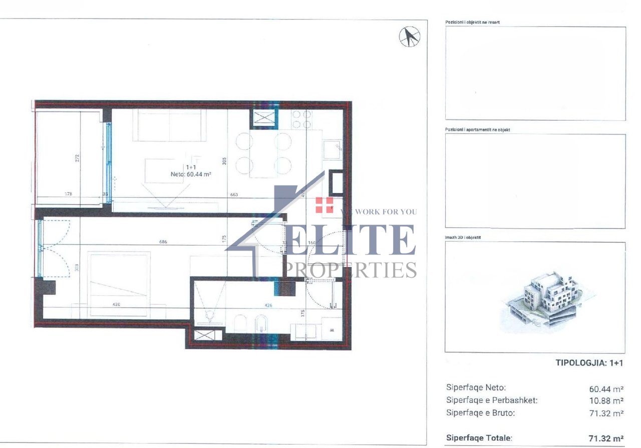 Square Village, apartment 1+1 for sale