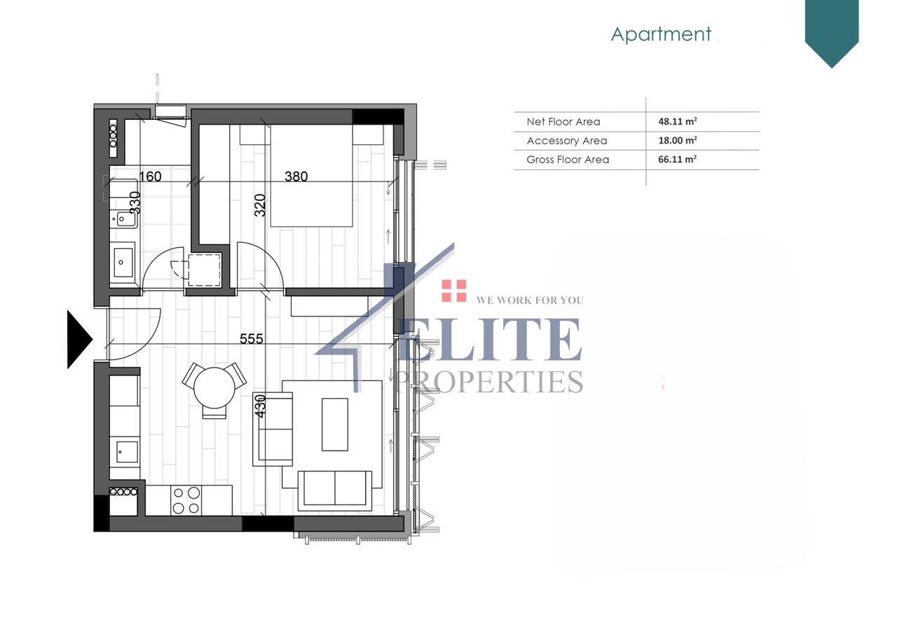 Green Coast Village, apartament 1+1 në shitje
