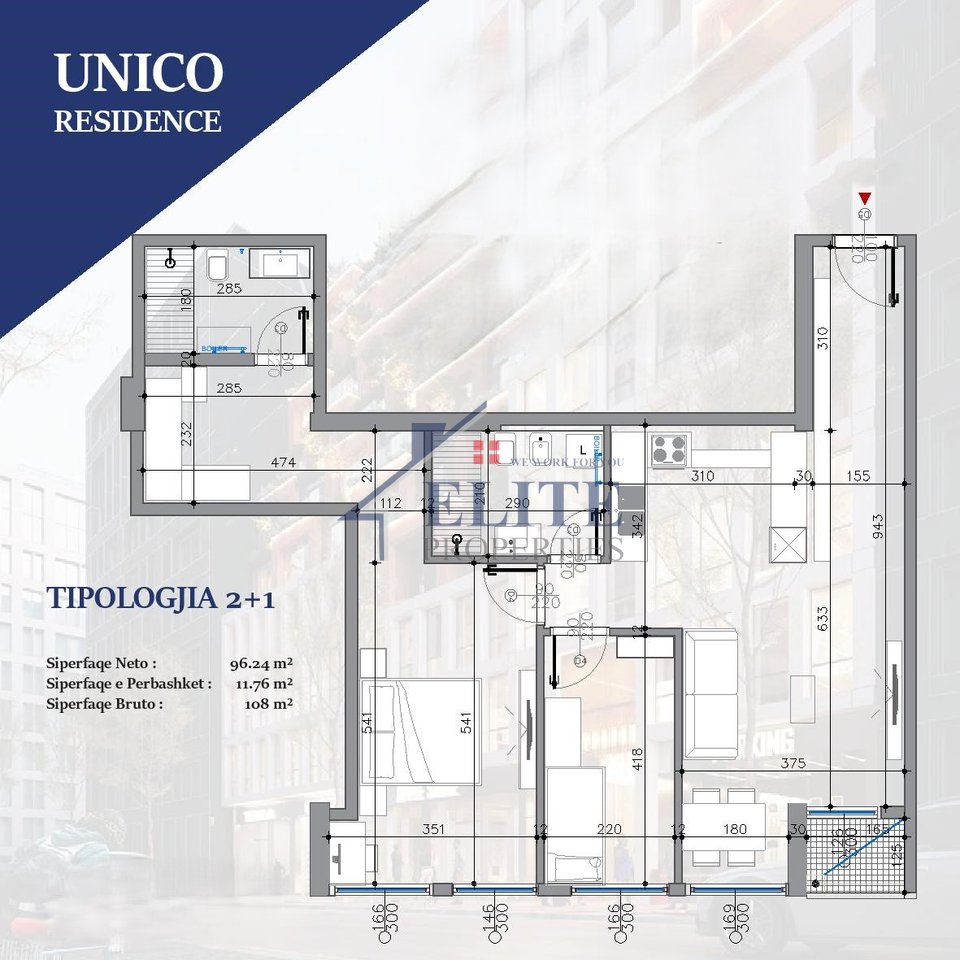 Unico Residence Bllok, apartament 2+1 në shitje