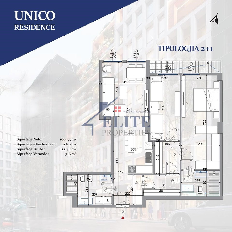 Unico Recidence Bllok,  apartament 2+1 ne shitje