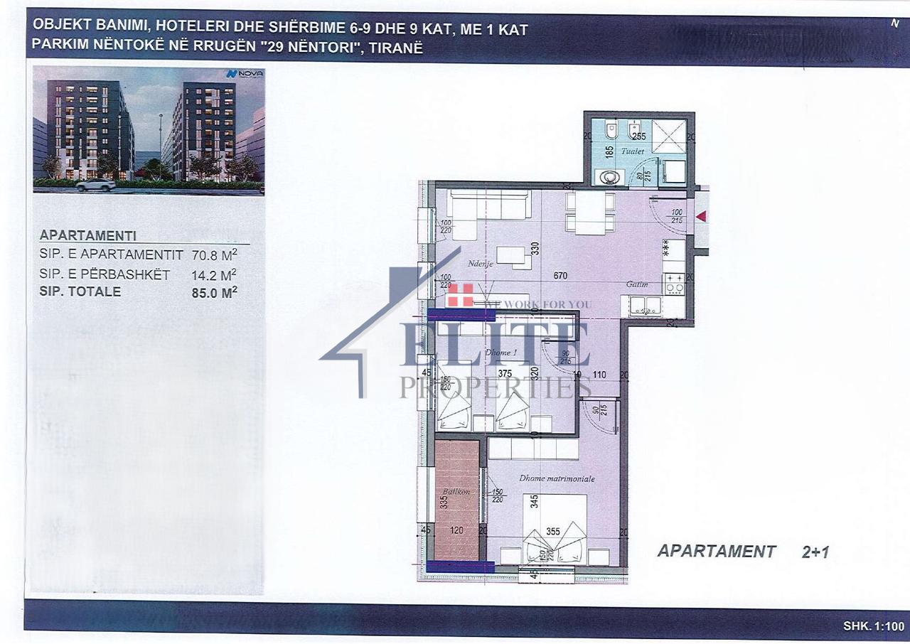 Tirana Entry II, apartament 2+1 për shitje