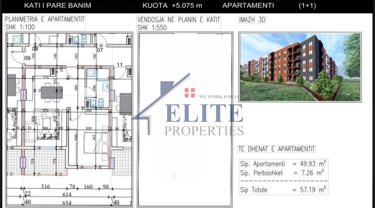 LakeSide Paskuqan, apartament 2+1 në shitje