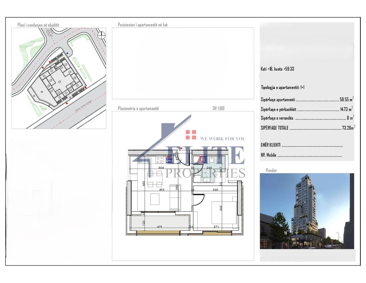 AFA Tower – Pazari i Ri, apartament 1+1 në shitje
